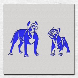 Bulldog and Pitbull Stencil - Art and Wall Stencil - Image 3