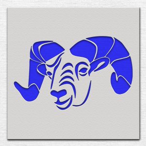 Rams Head Stencil - Art and Wall Stencil - Image 3