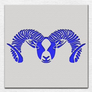 Rams Head Stencil - Art and Wall Stencil - Image 3