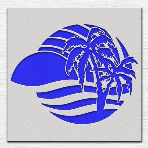 Sun and Palm Trees Stencil - Art and Wall Stencil - Image 4