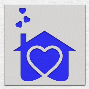 House with Hearts Stencil - Art and Wall Stencil - Image 3