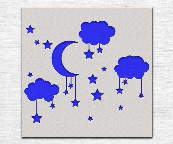 12 Pieces Moon and Star Stencil Clouds Stencil Algeria