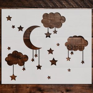 Crescent Moon and Star Stencil - bakeartstencils