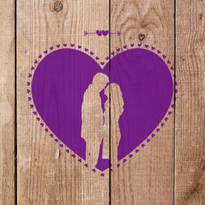 Couple in a Heart Stencil - Art and Wall Stencil - Image 4