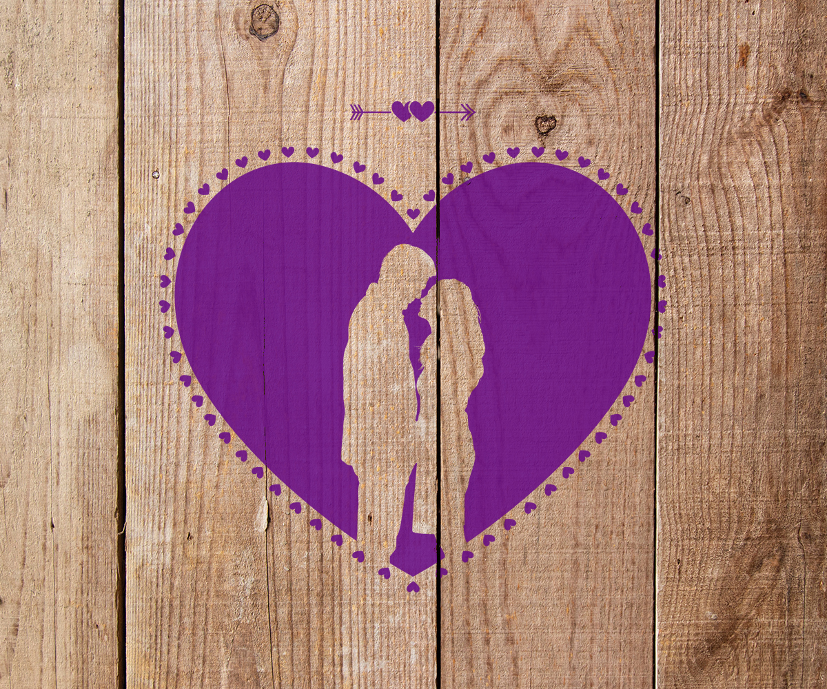 Couple in a Heart Stencil Art and Wall Stencil Stencil Giant