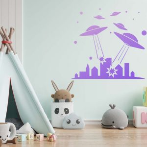 Martian Attack on City Stencil - Art and Wall Stencil - Image 4