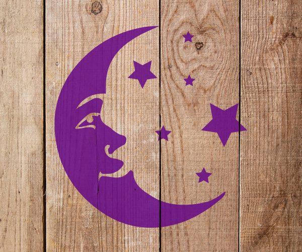 12Pcs Starry Night Theme Painting Template Reusable Moon Star