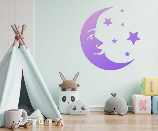 Nursery Stencil Moon & Stars Nursery Decor Painting Stencil Paint  Moons/stars on Walls, Fabrics, Furniture Reusable Mylar washable 