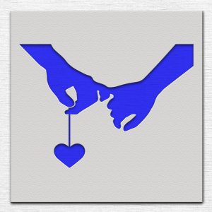 Holding Hands with Heart Stencil - Art and Wall Stencil - Image 3