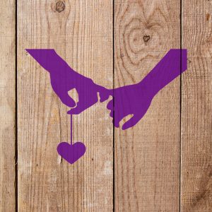 Holding Hands with Heart Stencil - Art and Wall Stencil - Image 4