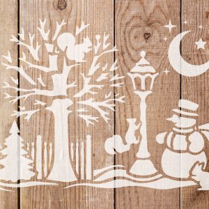 Winter Scene Snowman Stencil - Art and Wall Stencil - Image 4