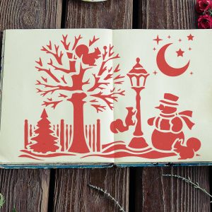 Winter Scene Snowman Stencil - Art and Wall Stencil - Image 5