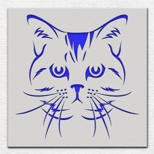 Cat Head Stencil - Art and Wall Stencil - Image 3