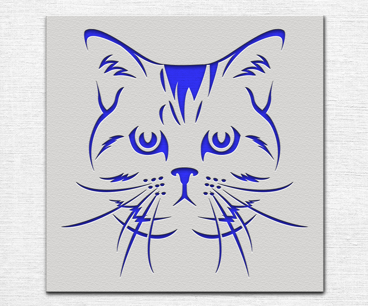 Cat Head Stencil - Art and Wall Stencil - Stencil Giant