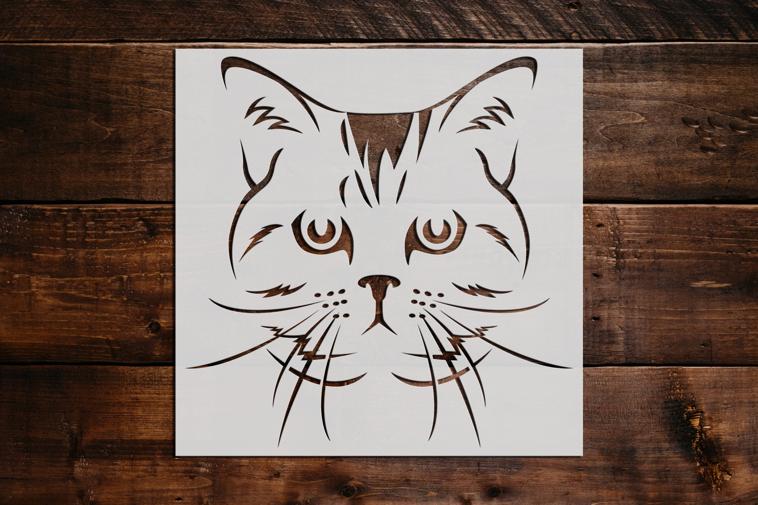 Cat Head Stencil - Art and Wall Stencil - Stencil Giant