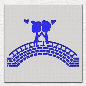 Couple on Bridge Stencil - Art and Wall Stencil - Image 3