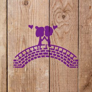 Couple on Bridge Stencil - Art and Wall Stencil - Image 4
