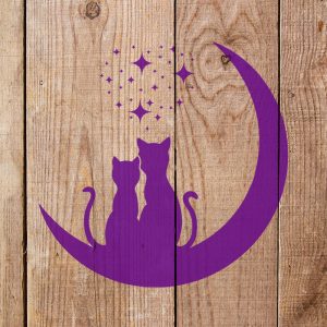 Two Cats on the Moon Stencil - Art and Wall Stencil - Image 4