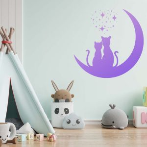 Two Cats on the Moon Stencil - Art and Wall Stencil - Image 6