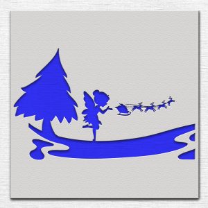 Fairy with Santa Stencil - Art and Wall Stencil - Image 3