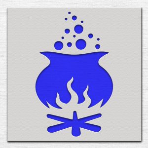 Boiling Pot over Fire Stencil - Art and Wall Stencil - Image 3