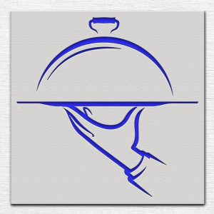 Waiter with Serving Platter Stencil - Art and Wall Stencil - Image 3