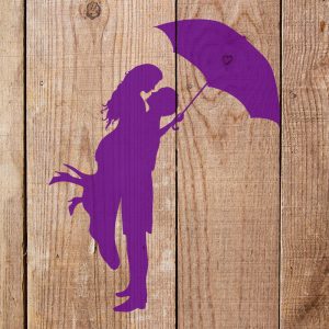 Couple Under Umbrella Stencil - Art and Wall Stencil - Image 4