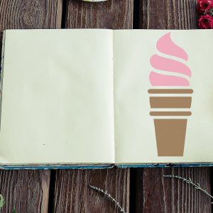 Soft Serve Ice Cream Cone Stencil - Art and Wall Stencil - Image 3