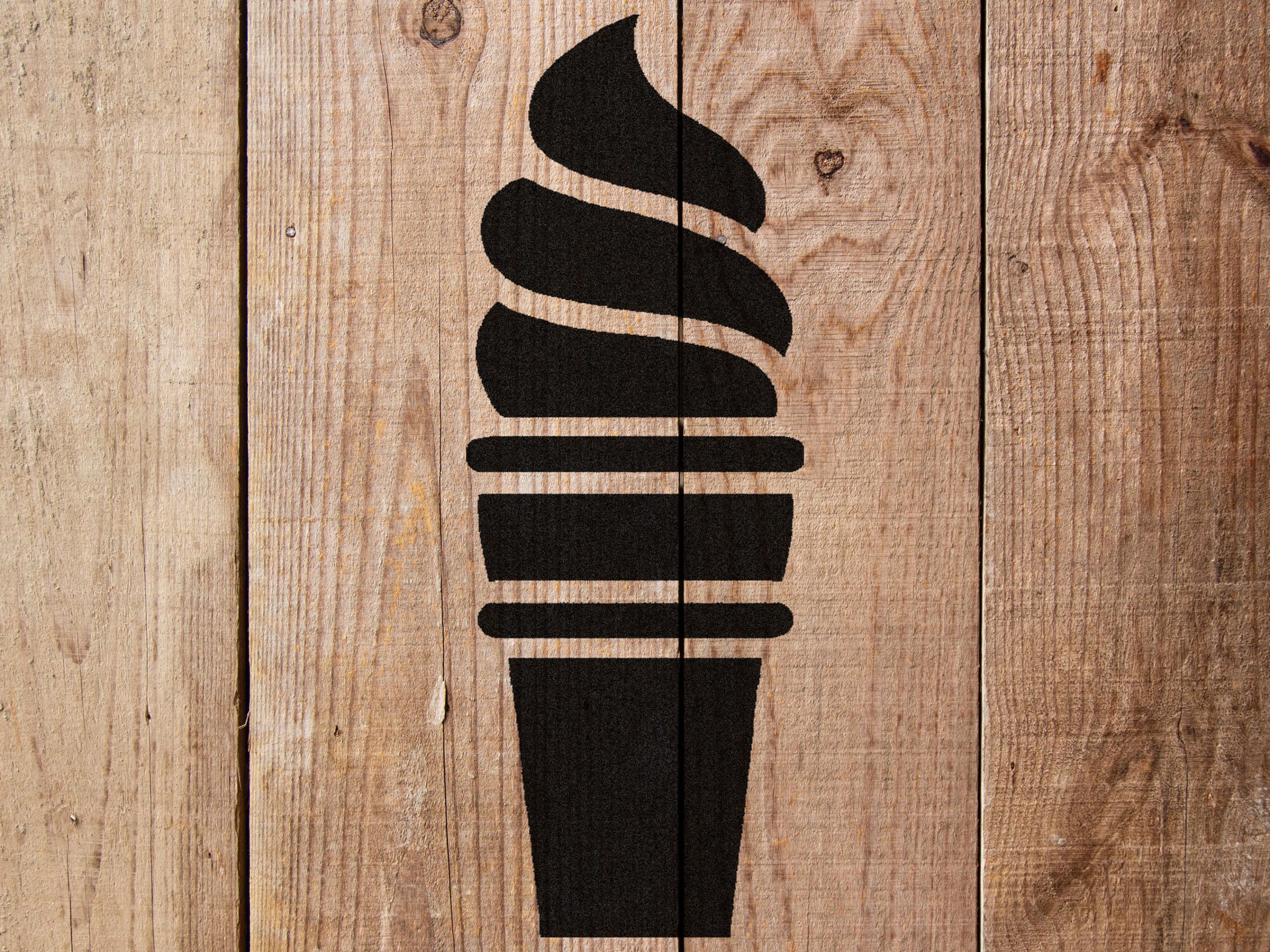 Soft Serve Ice Cream Cone Stencil - Art and Wall Stencil - Stencil Giant
