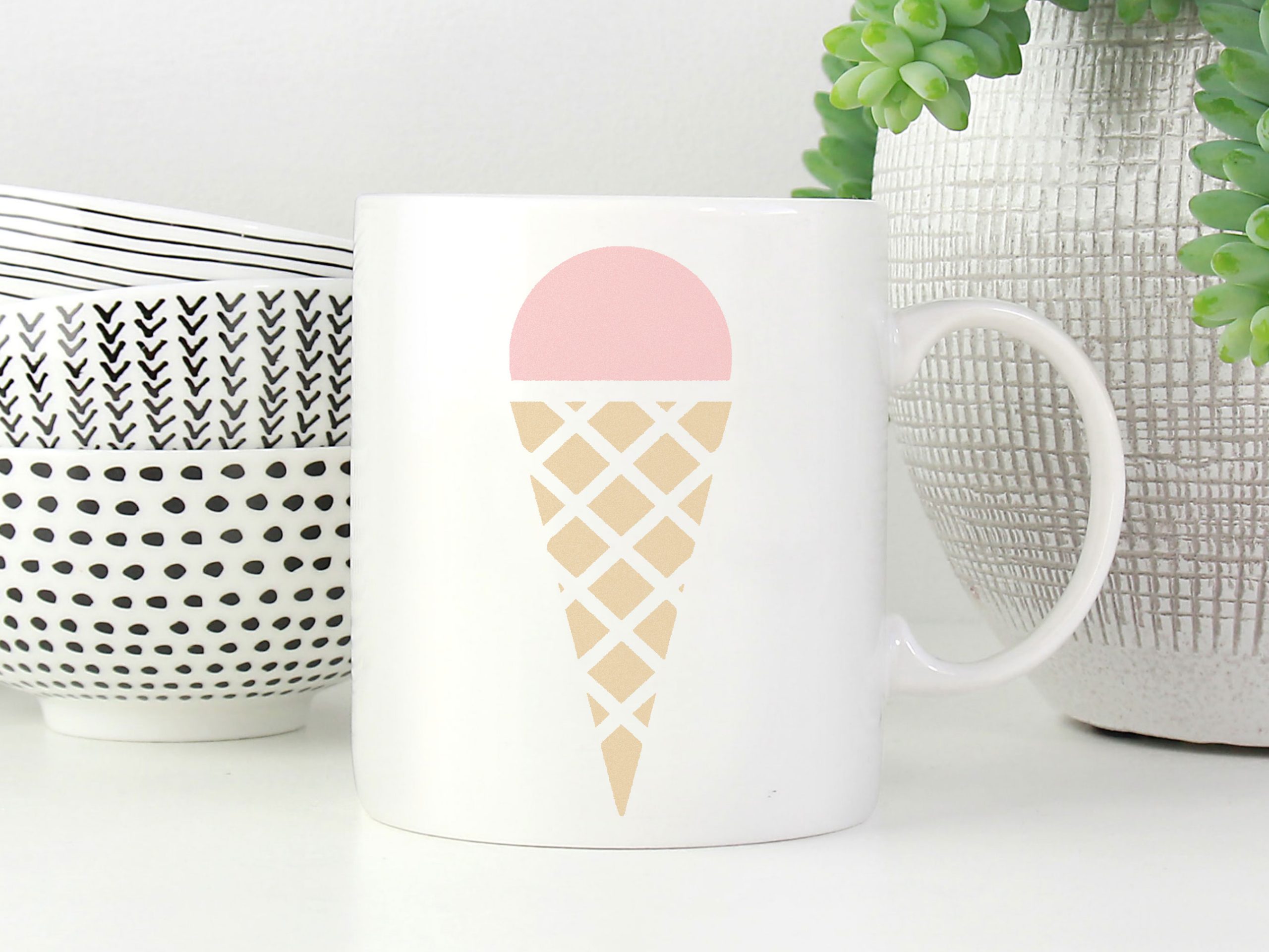 Ice Cream Cone Stencil - Art and Wall Stencil - Stencil Giant