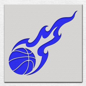 Basketball with Flames Stencil - Art and Wall Stencil - Image 4