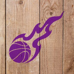 Basketball with Flames Stencil - Art and Wall Stencil - Image 5