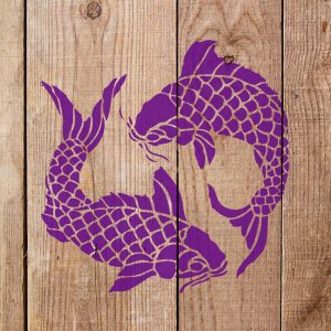 Two Koi Fish Stencil - Art and Wall Stencil - Image 4