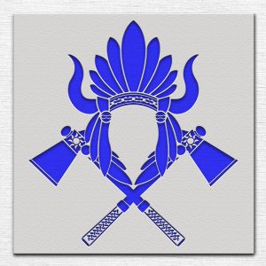 Native American with Headdress and Tomahawk Stencil - Art and Wall Stencil - Image 3
