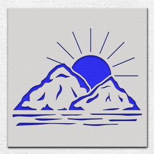 Sunrise over the Mountains Stencil - Art and Wall Stencil - Image 4
