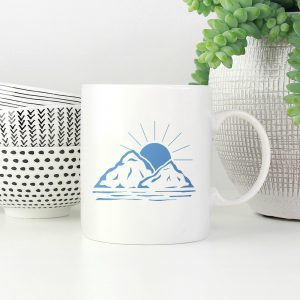 Sunrise over the Mountains Stencil - Art and Wall Stencil - Image 3