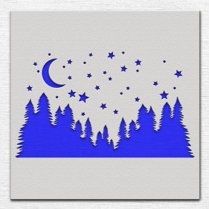 Starry Night Stencil - Art and Wall Stencil - Image 3