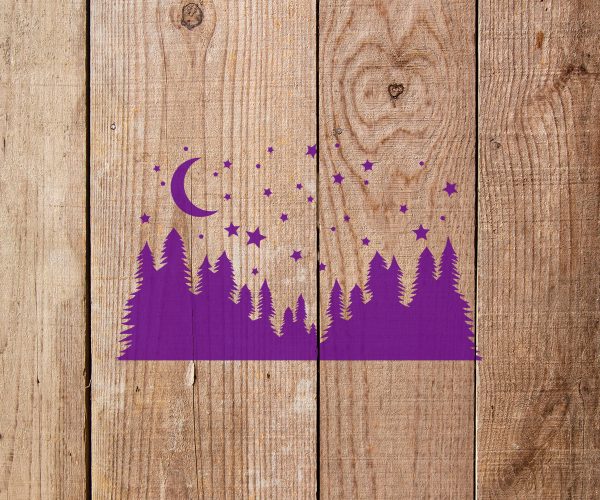 Modern Wall Stencil  Starry Night Polka Stars