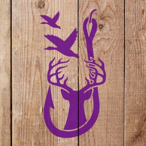 Fish Hook, Deer, and Birds Stencil - Art and Wall Stencil - Image 4