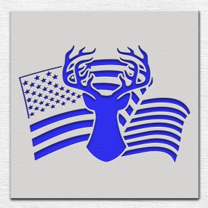 Deer Head and Flag Stencil - Art and Wall Stencil - Image 3