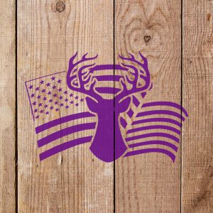 Deer Head and Flag Stencil - Art and Wall Stencil - Image 4