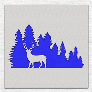 Deer in the Forest Stencil - Art and Wall Stencil - Image 3