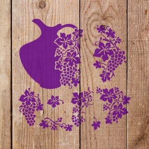 Grapes and Wine Stencil - Art and Wall Stencil - Image 3