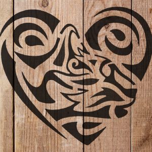 Big Cat and Heart Stencil - Art and Wall Stencil - Image 4