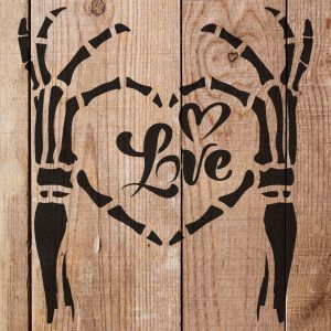 Skeleton Hands Heart Love Stencil - Art and Wall Stencil - Image 3