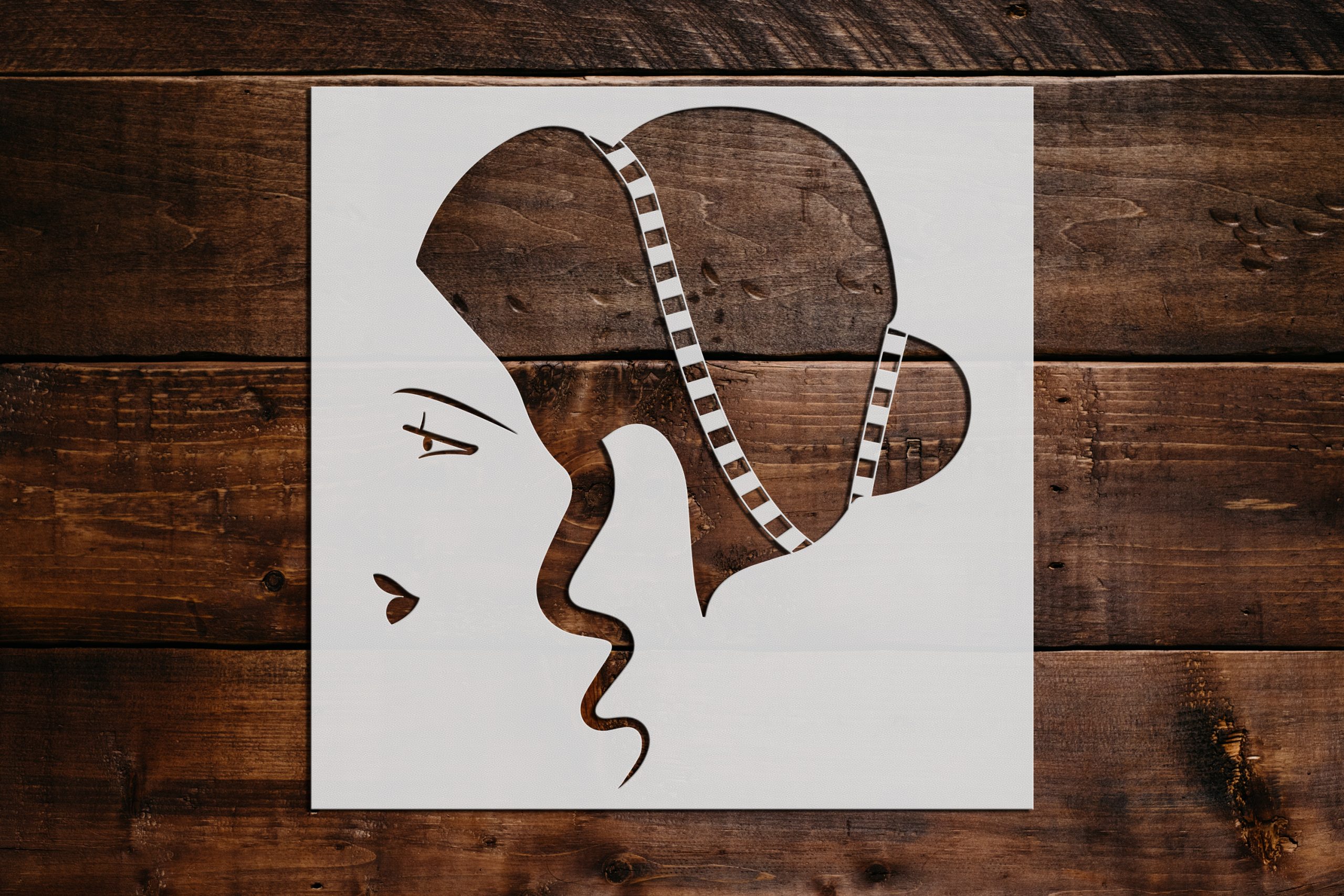 Woman's Face Scroll Design Stencil - Art and Wall Stencil