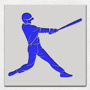 Baseball Player Stencil - Art and Wall Stencil - Image 4
