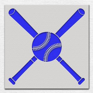 Baseball and Bats Stencil - Art and Wall Stencil - Image 4