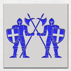 Knights with Axes Stencil - Art and Wall Stencil - Image 3