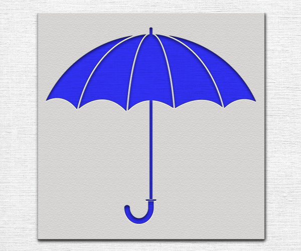 couple under umbrella stencil